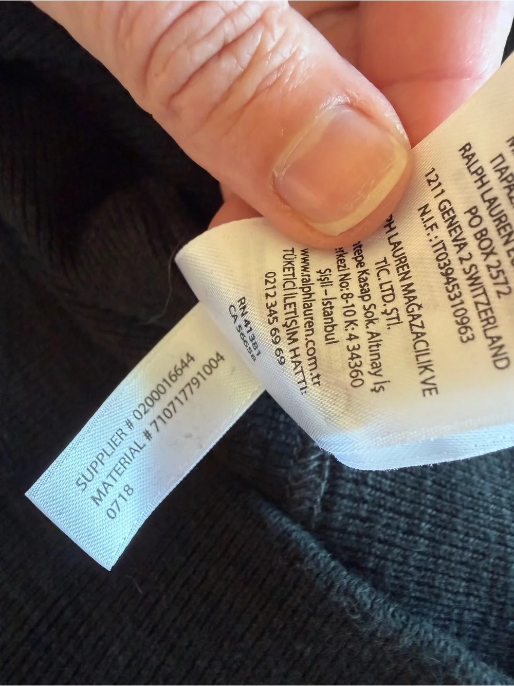 Polo by Ralph Lauren Black Quarter Zip Sweatshirt with White Logo Spellout XXL